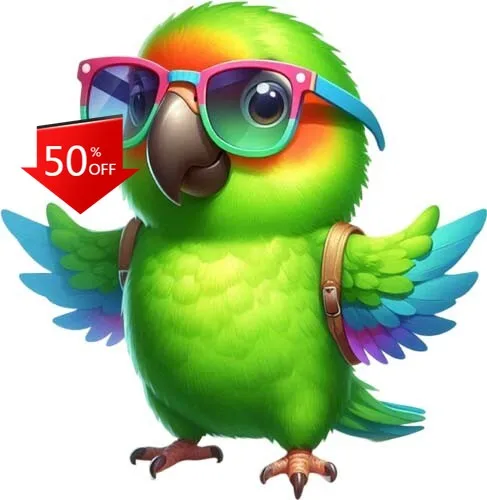 Colour Green Cartoon Parrot Retro Truck Walls Laptop Bumper Gift Cute Funny Cool Unique