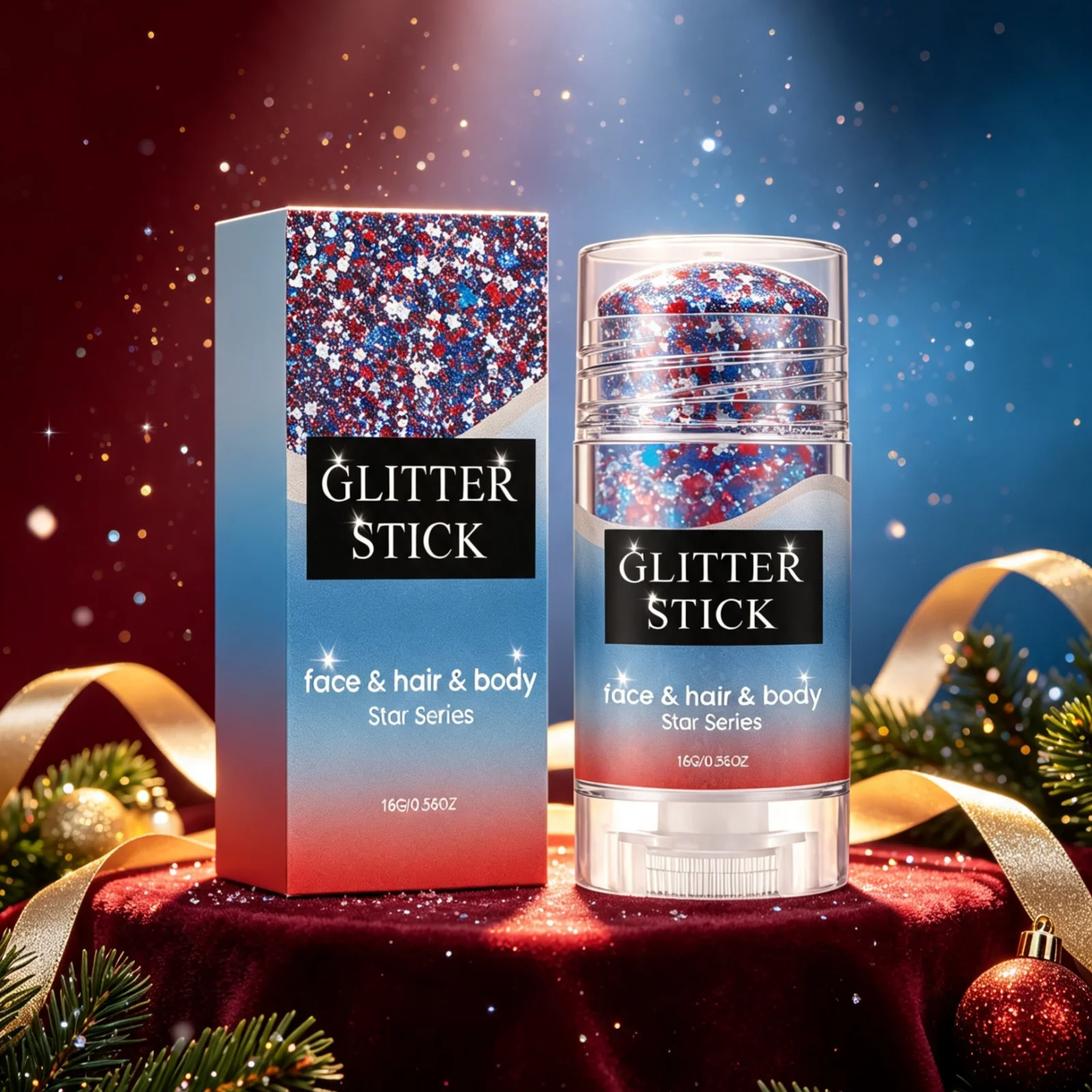 Glitter Cream Stick Highly Pigmented Festival Cosmetic Long Lasting Smooth Texture Easy Application Star Series Glitter Stick