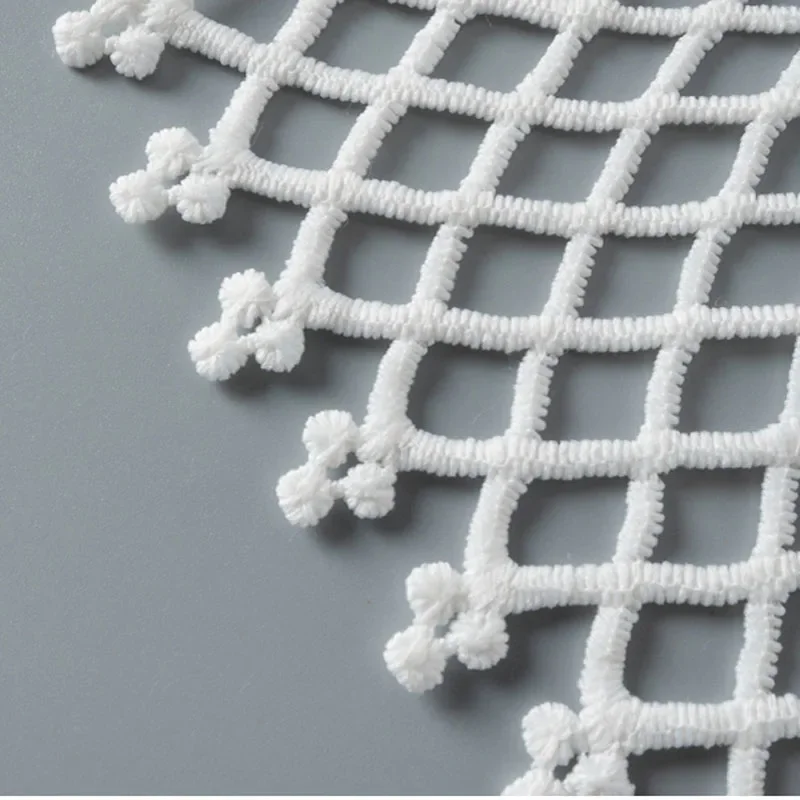 1Pc 메쉬 화이트 블랙 자수 레이스 패브릭 DIY 봉제 신부 아플리케 넥 라인 칼라 공예 Guipure 웨딩 장식