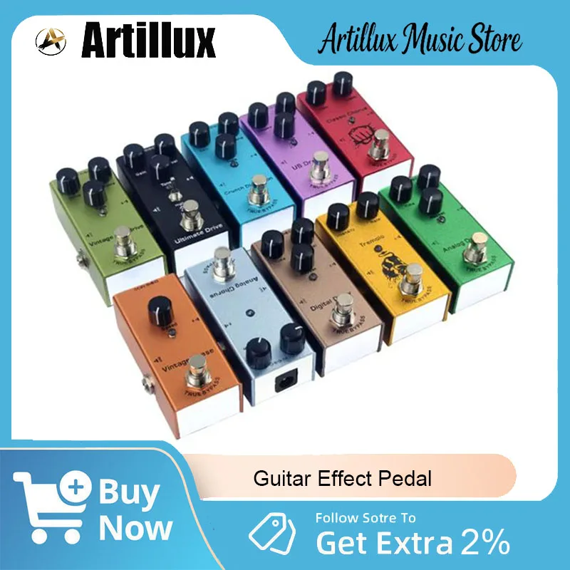 Artillux Guitar Effect High Quality Enduring 10 Sound Options for Concert Stage Practice Live Studio Electric Guitar Accessories