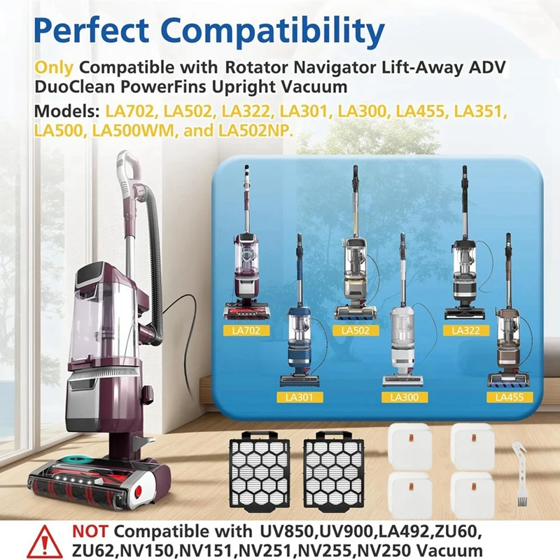 B58B-HEPA مرشحات رغوة ومرشحات اللباد لمرشحات فراغ القرش الدوار الملاح Duoclean LA502، LA322، LA702