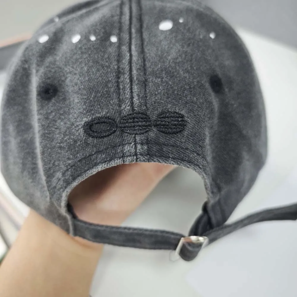 Modische Baseballkappe aus gewaschener Baumwolle mit bedrucktem, abgenutztem Soft-Top-Denim, Vintage-Hut für Herren und Damen, Outdoor-Baseballkappe – Detail 7