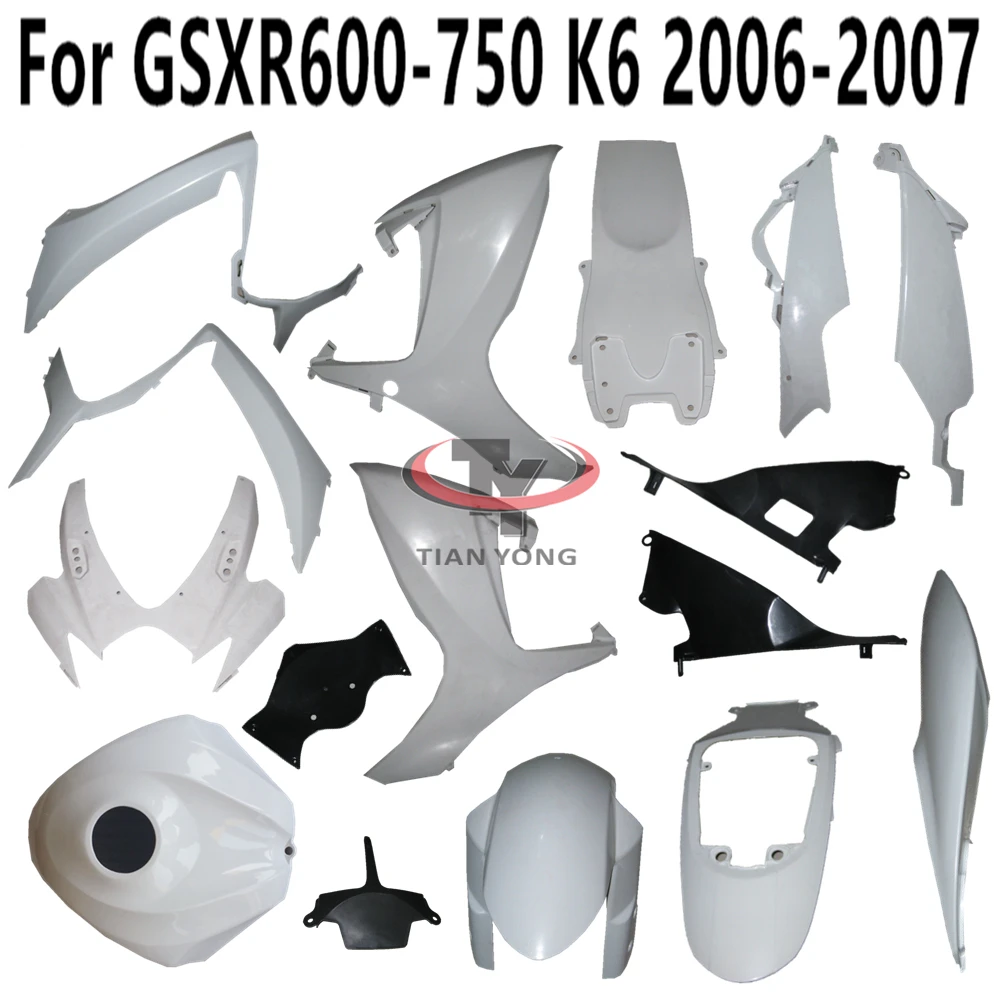 Unpainted Fairing Motorcycle For GSXR600 GSXR750 GSXR GSX 600 750 2006 2007 K6 Pack left right Bodywork Components