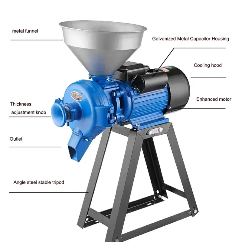 16 Steel Mill Grinding Mill High-power Commercial Pulverizer Wet and Dry Dual-use Grains Powder Machine Soy Milk Machine