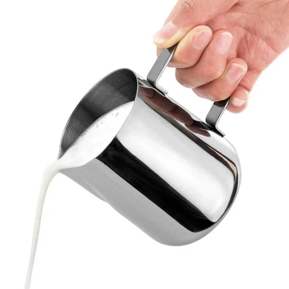 

600Ml Silver Milk Pour Pot Stainless Steel Frothing Cup Dishwasher Safe Coffee Tool Milk Cream Foam Maker Kitchen Utensil