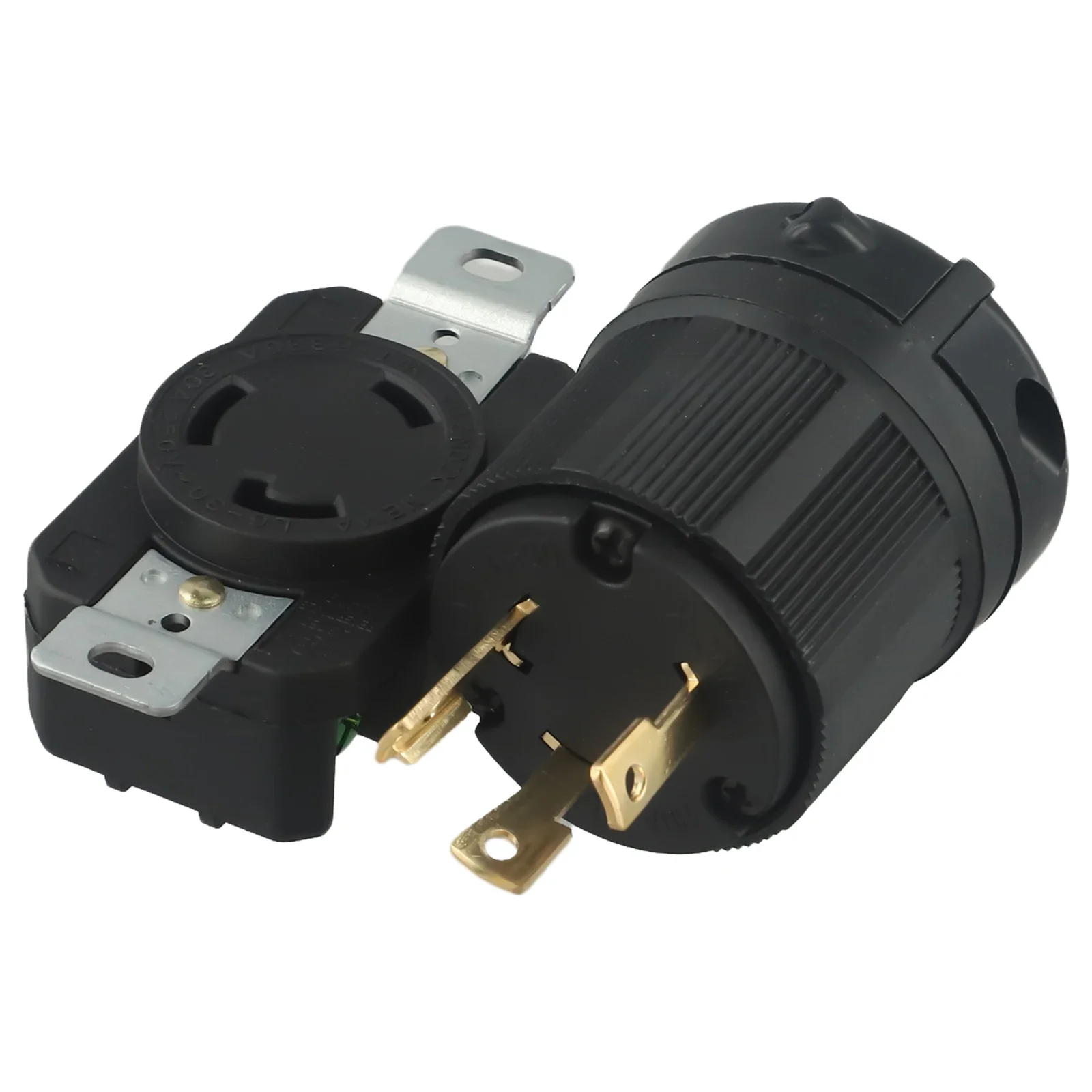 3Wire Replacement Plug NEMA L6-30P Connector CULus Certified Equipment Ribbed Nylon Body For Electrical Installations