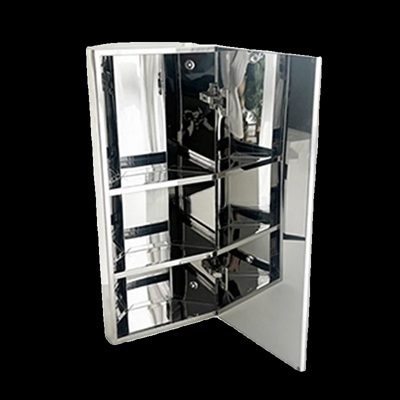 ตู้กระจกห้องน้ำมุมอพาร์ทเมนต์ขนาดเล็กสแตนเลส ตู้เก็บของในห้องน้ำหลายชั้น