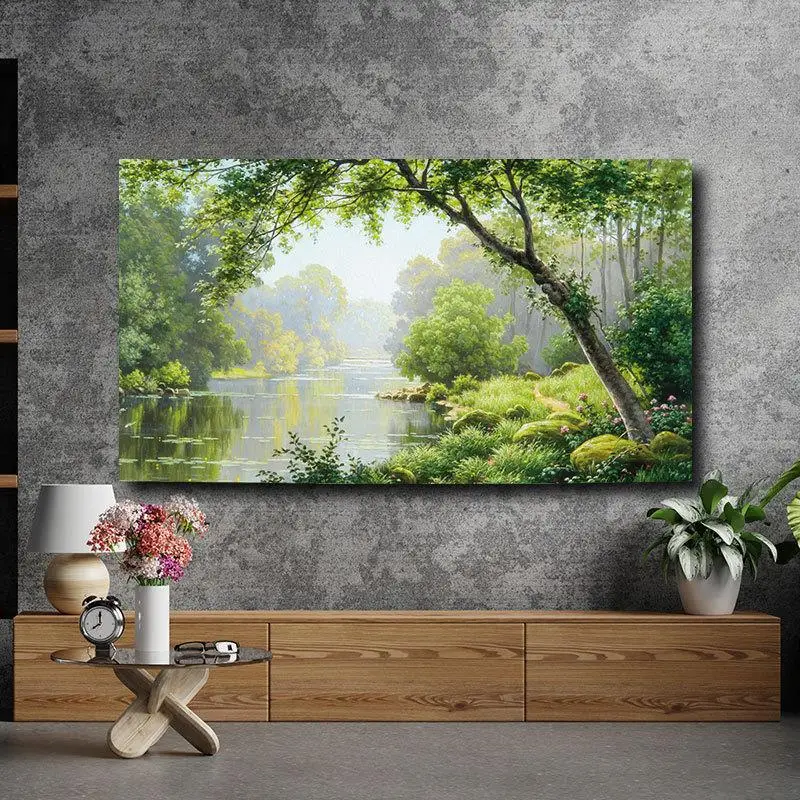 

75 Inch TV Dust Cover Oil Painting Protective TV Shield Sun Protection Cloth 55 Inch 65 Inch TV Cover Protector