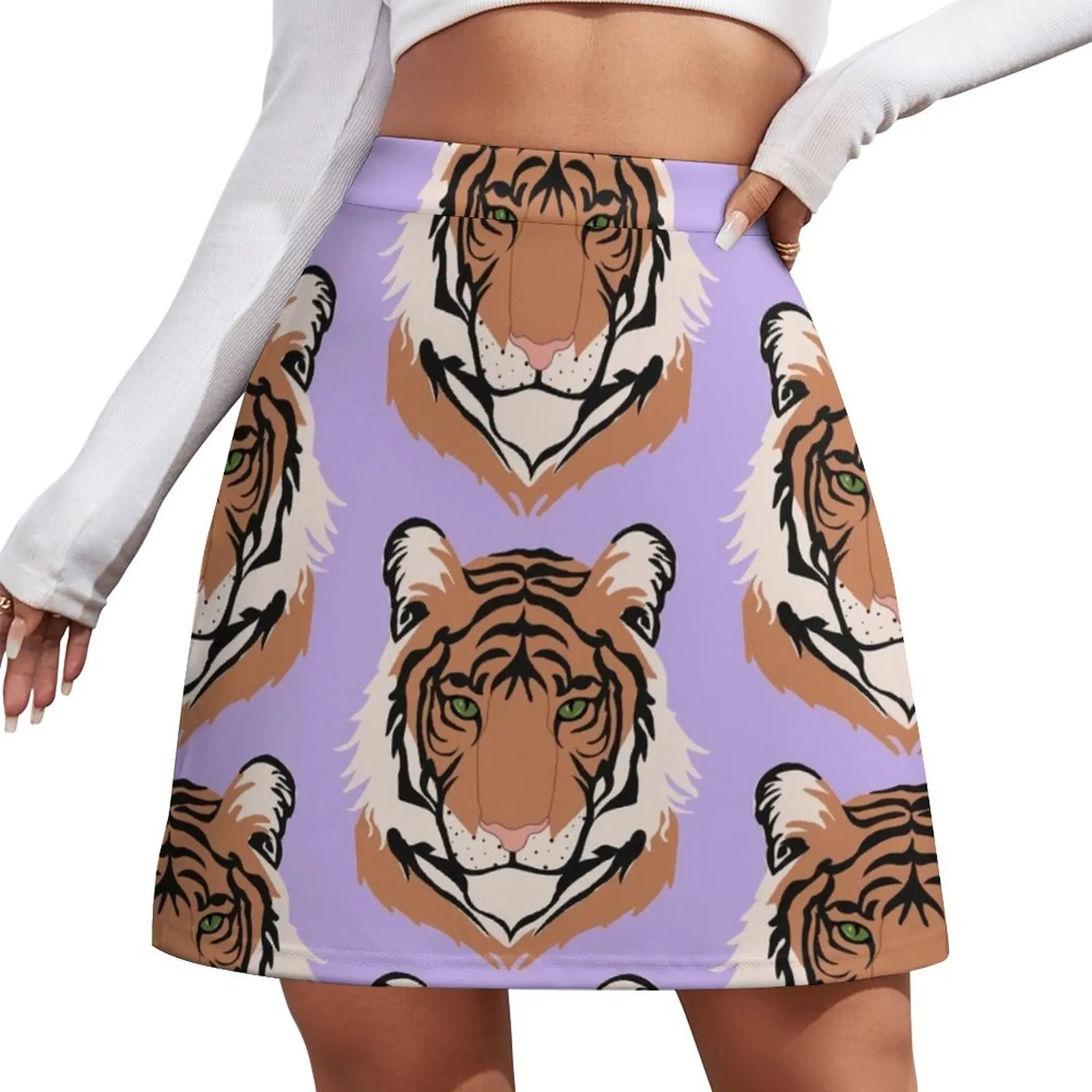 

Simple Tiger graphic Mini Skirt women's clothing trend 2023 night club outfit chic and elegant woman skirt new in clothes