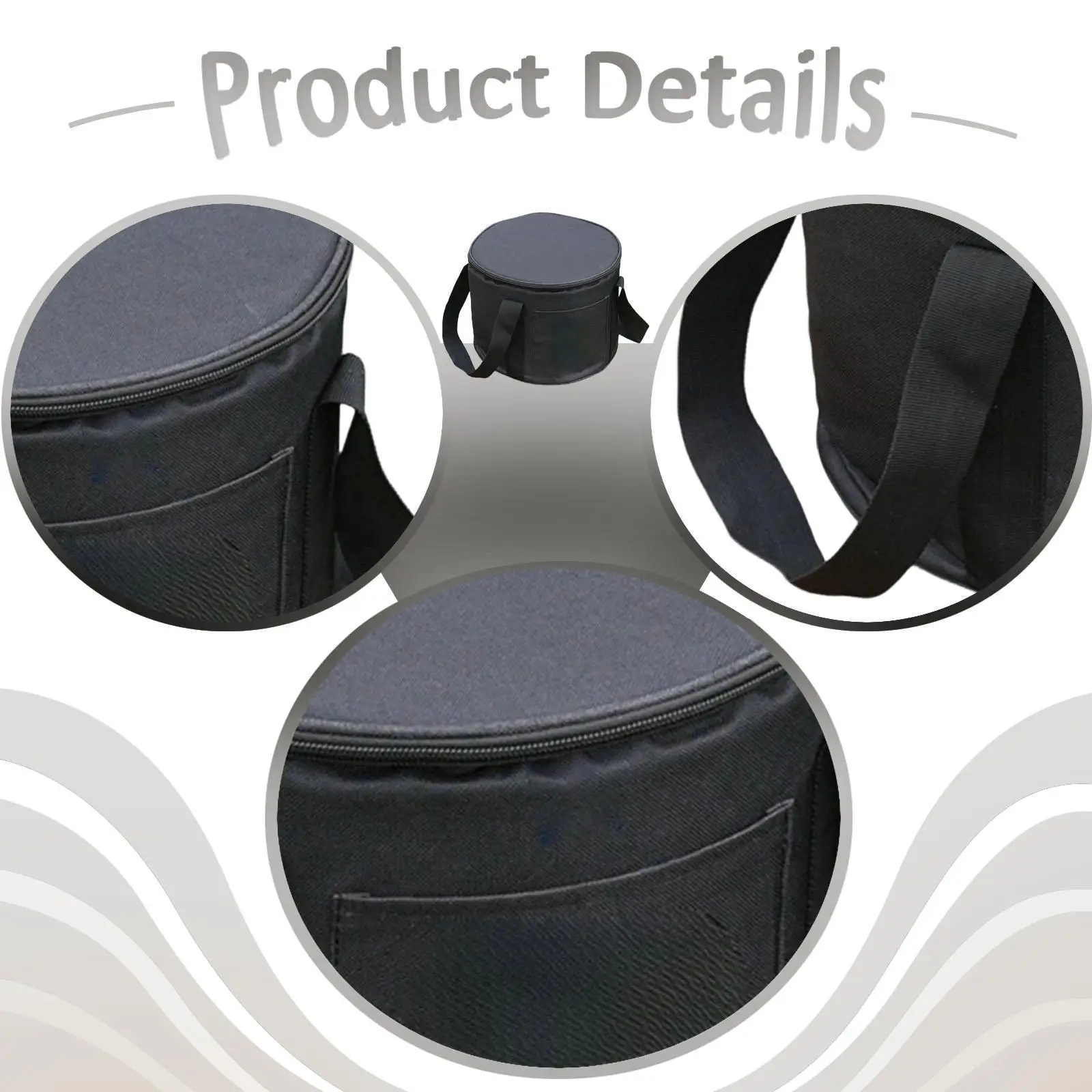 

Snare Drum Bag Instrument Protection Oxford Cloth with Carry Handle with Zipper Dustproof Soft Padded Shockproof Drum Case