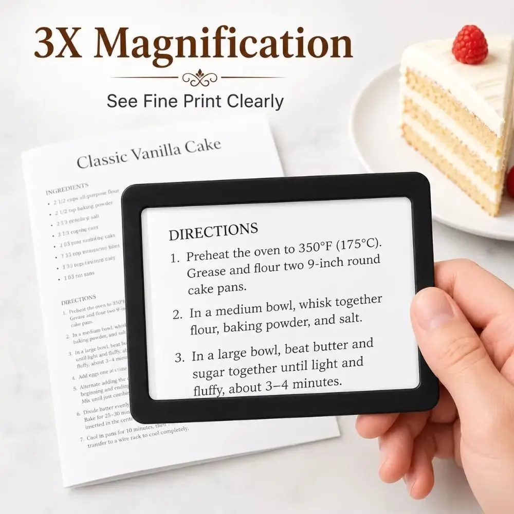 10PCS 3X Power Card-type Magnifier Card-Sized Portable Handheld Magnifier PVC Material Slim Design Card Magnifying Glass