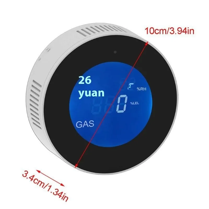 Tuya Wifi Smart Natural Gas Alarm Sensor With temperature function Combustible Gas Leak Detector LCD Display Smart Life App