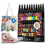 Paquete de 12/24 marcadores de tela, tinta no tóxica para grafitis y manualidades, decoración de ropa DIY, regalo Ideal