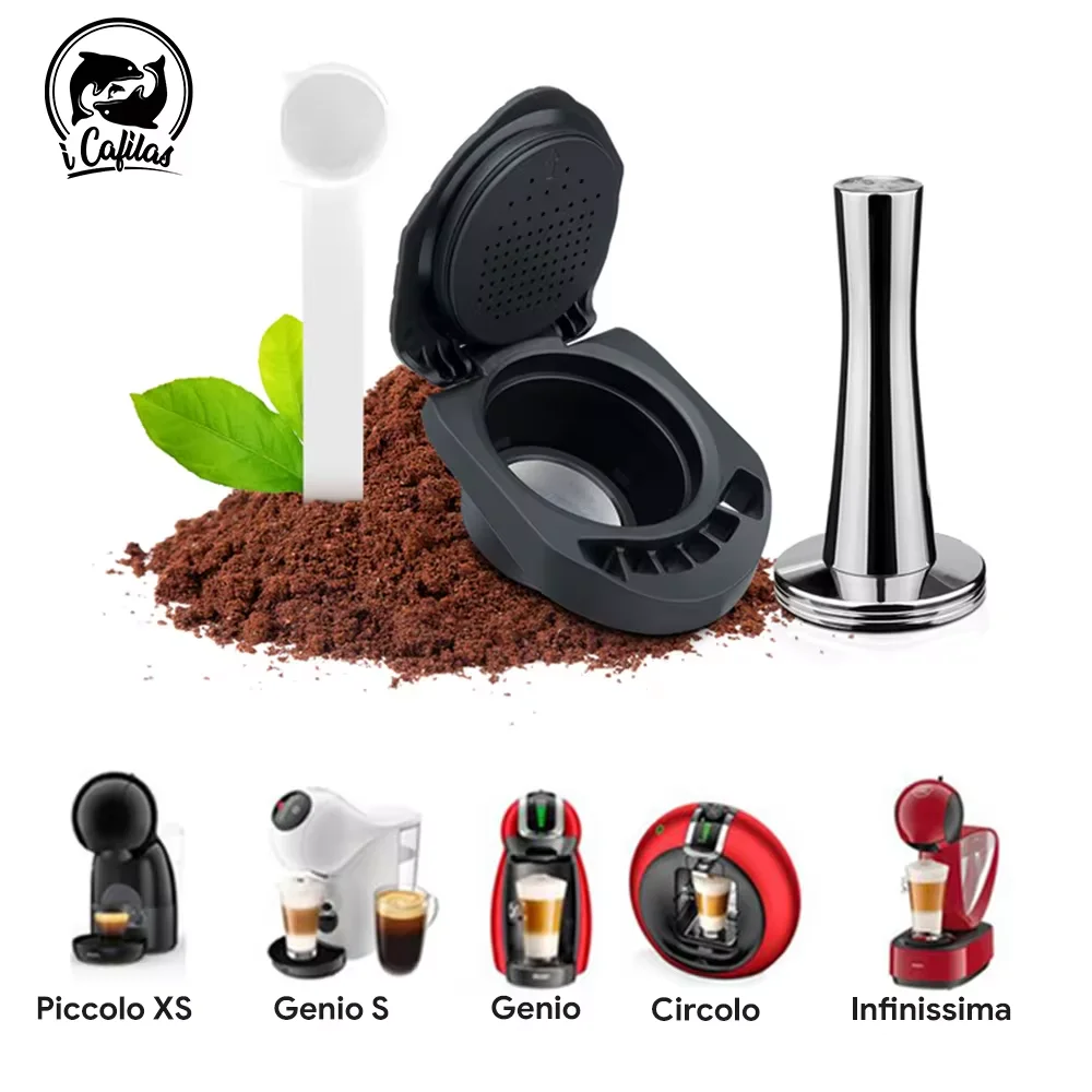 ICafilas-Adaptateur de Capsule de Café Réutilisable, Accessoires de Machine à Café, Dolce Gusto, Genio S Piccolo