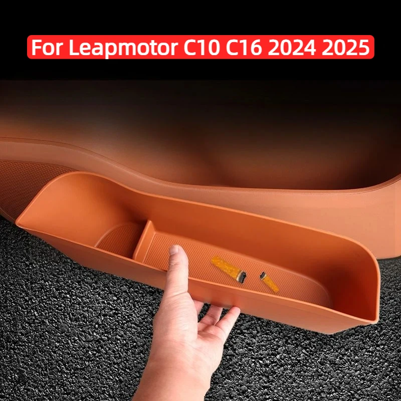 

For Leapmotor C10 C16 2024 2025 Door Side Storage Box TPE Front Rear Door Handle Organizer Tidying Car Accessories