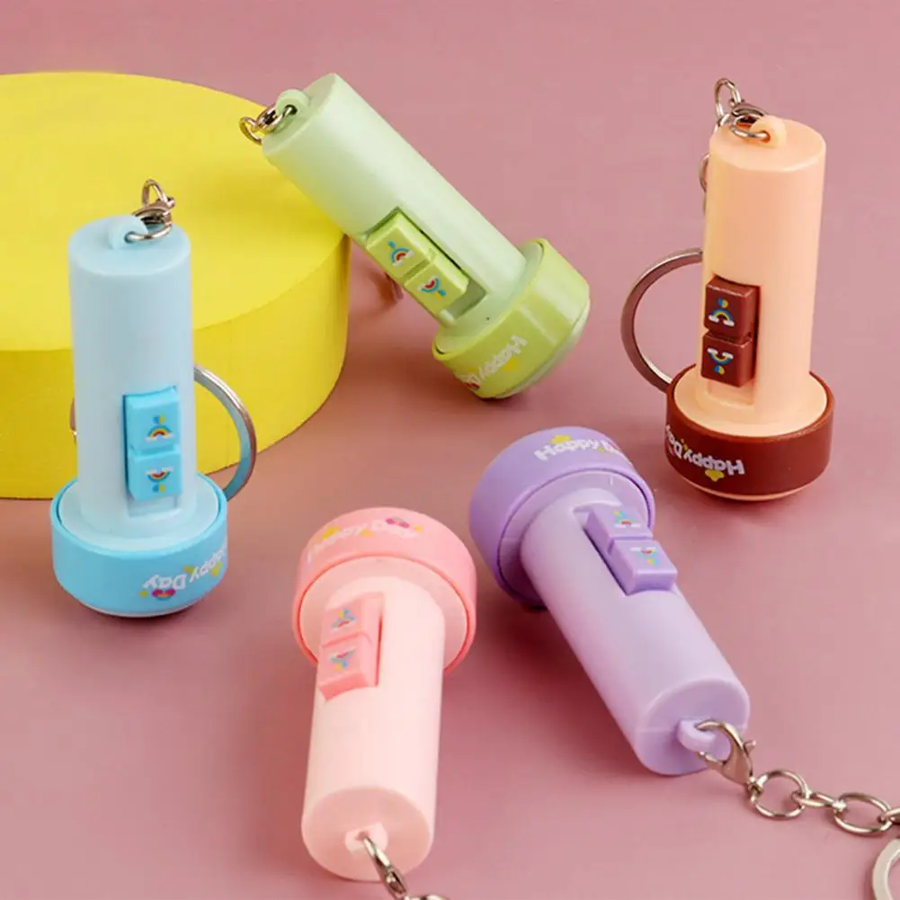 Mini Flashlight Keychain Cute Toy Flashlight Small Portable Flashlights for Kids Candy Colors Cat Toy Portable Keychain Gift