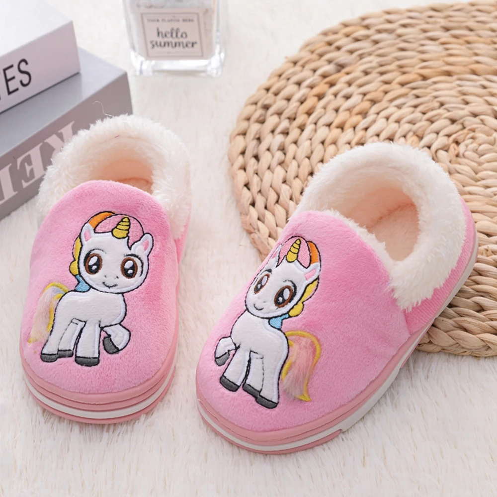 New Toddler Girls Slippers Winter Shoes Little Kids Casual Home Wear Baby Warm Anti-slip Loafers Cartoon Children House Footwear