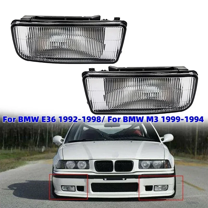 Front Bumper Fog Light Lamp With Bulbs For BMW 3 Series E36 318 320 323 325 328i 1992-1996 1997 1998 63171387091 63171387092