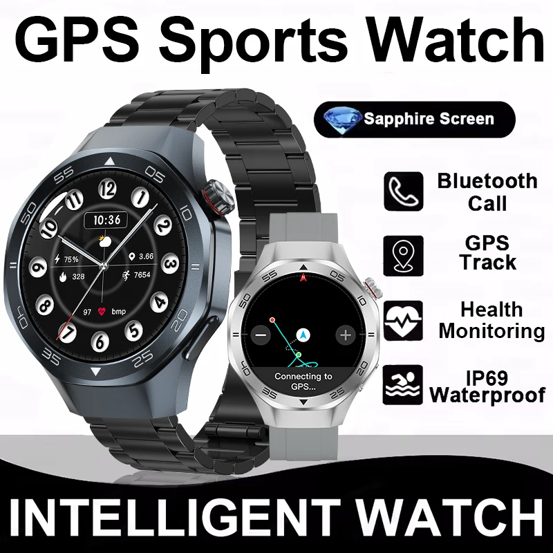 

New 1.53"AMOLED Screen GPS Positioning Sport Smart Bracelet 3ATM Waterproof HD Health monitoring Bluetooth Call Smart Watch 2025