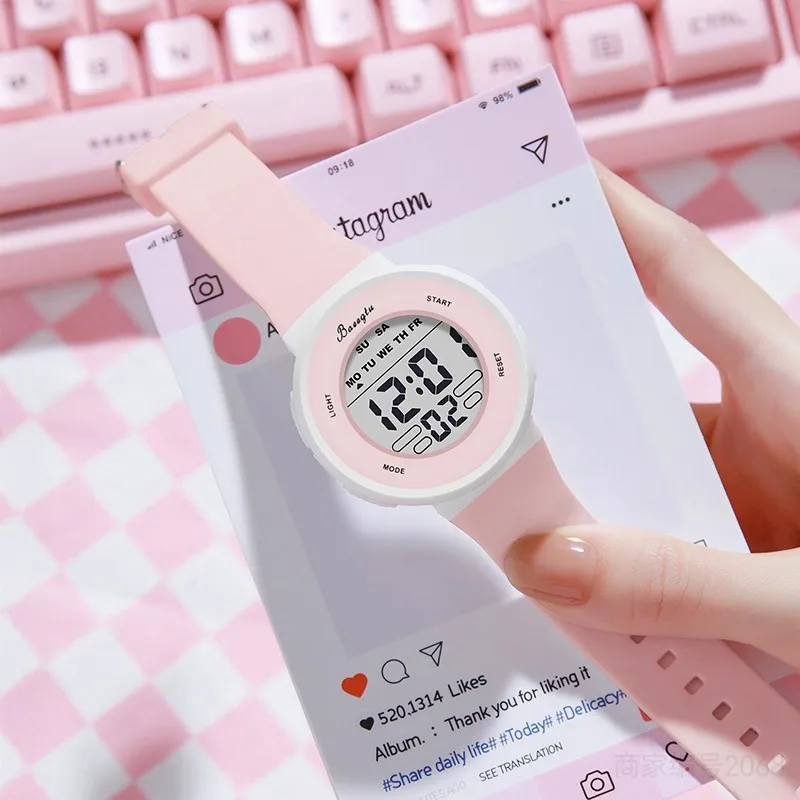 Детские часы для девочек и мальчиков, ночник, водонепроницаемые многофункциональные электронные часы со светодиодным дисплеем, подарок