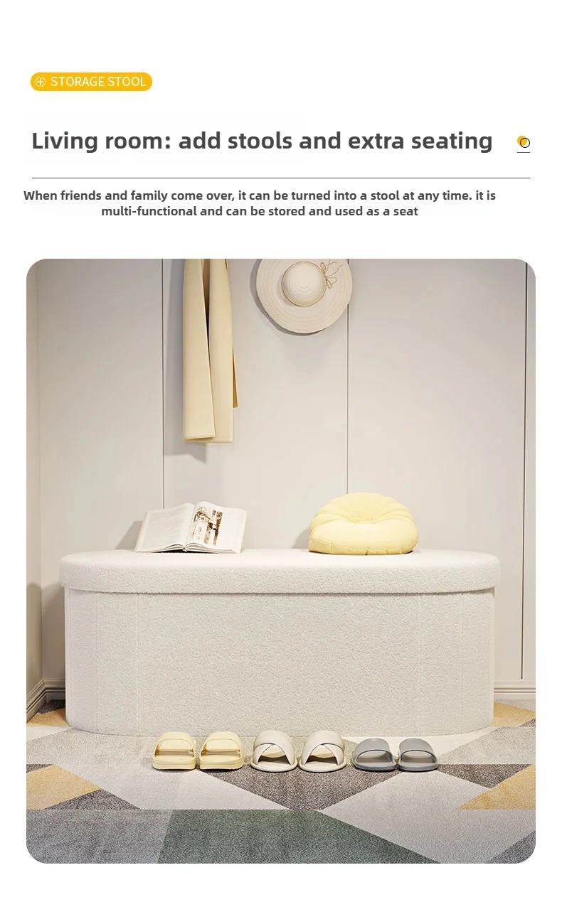 Nordic Folding Storage Stool Entrance Hall Sitting Shoe Stool Living Room Rest Sofa Seat Storage Home Furniture Bed End Stool