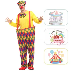 Holiday Large Size Clown Costume Stage Costume Dance Performance Costume Include Shoes Nose Wig for Height 165-175 cm