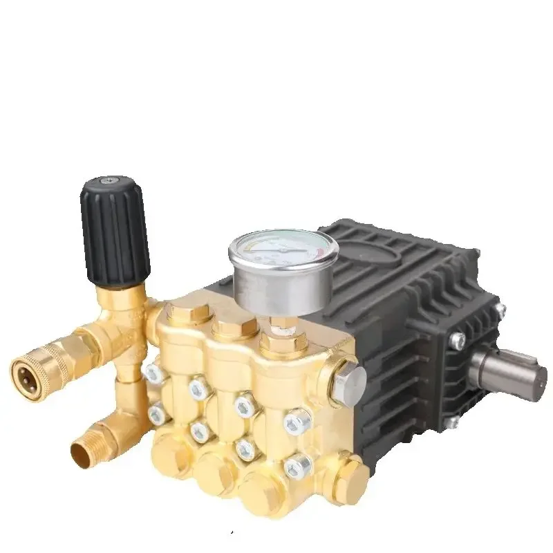 High Pressure Washer Pump PC-1025 Brass Triplex Plunger Pump 170-250bar 11-15.4LPM Ceramic Piston Pump for 1400RPM Motor drive
