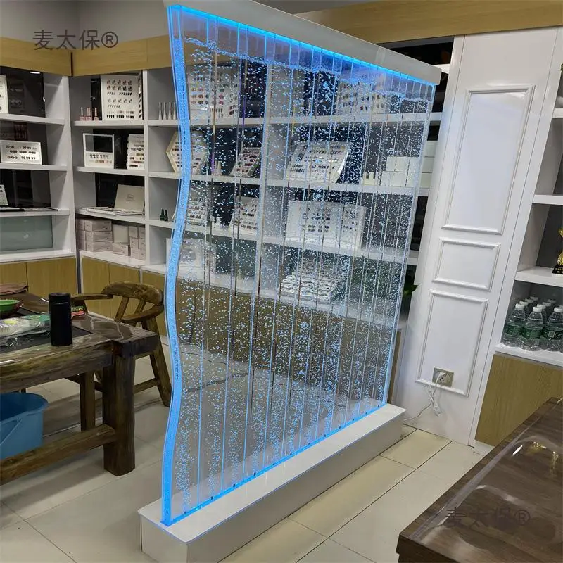 

Custom. Maitabao Glass Curtain Large Acrylic Screen Modern Wall Fish Aquarium Entrance Partition Dinin