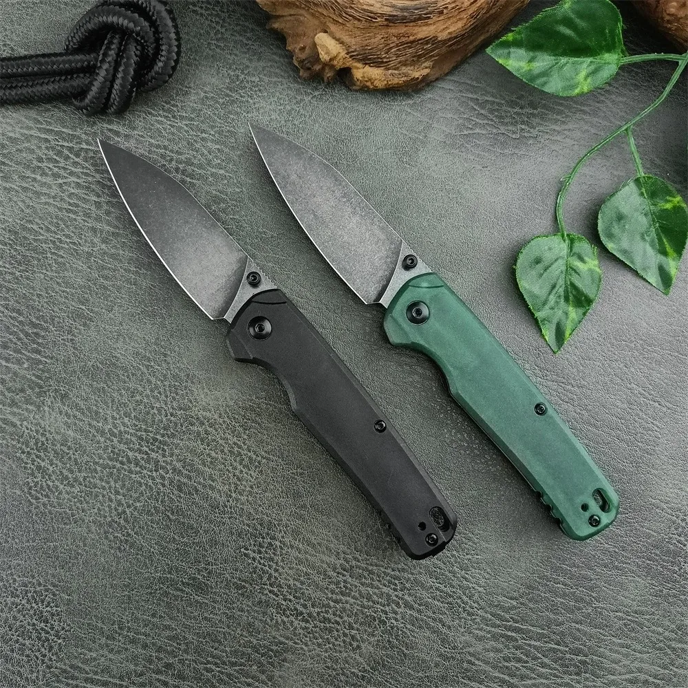 Hot KS 6105 Folding Knife Black Stonewashed 8Cr13Mov Blade Nylon Fiber Handle Outdoor Pocket Knife EDC Survival Camping Tools