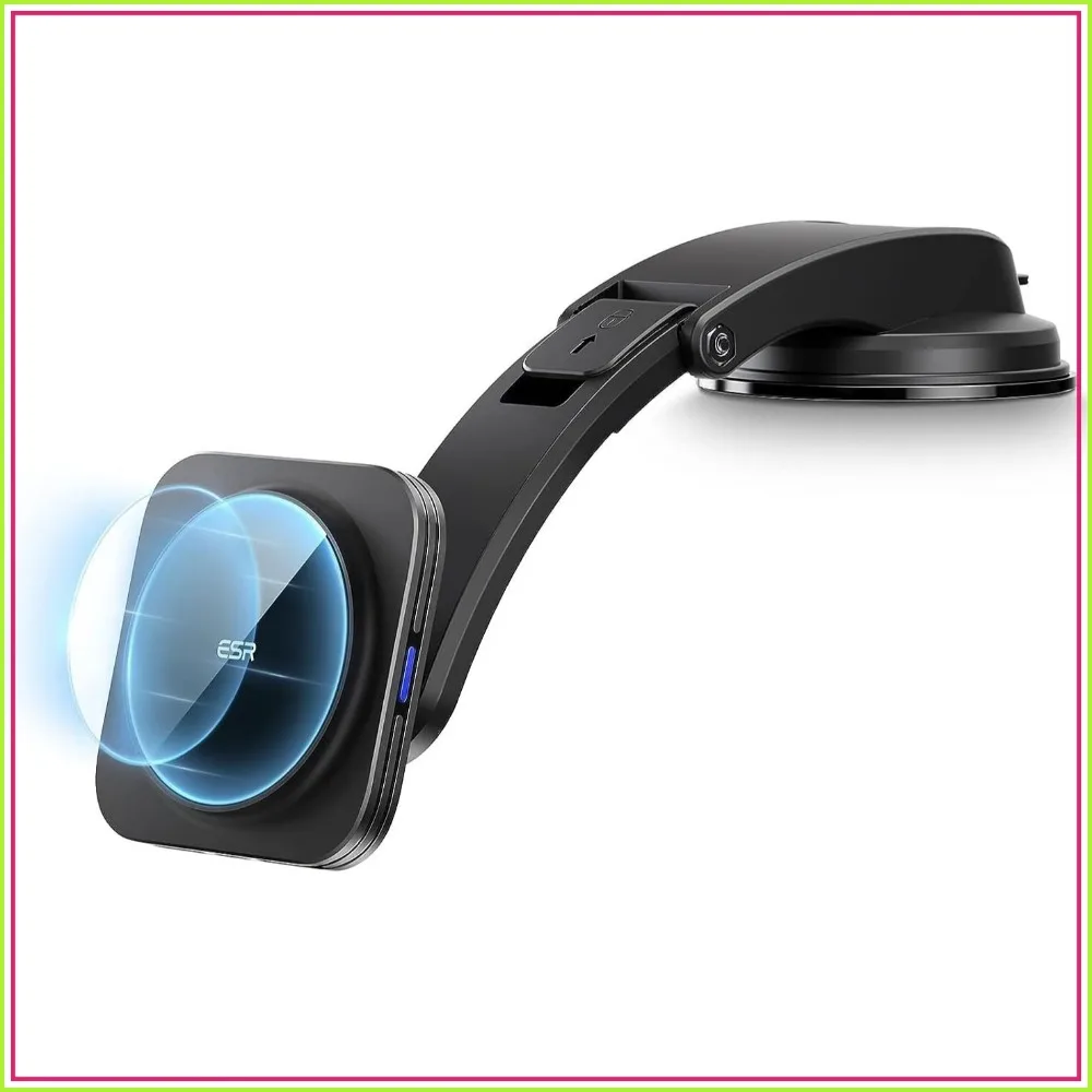 

Magnetic Wireless Car Charger Mount for iPhone 17-12 & Galaxy, Fast Charging Dashboard Mount, Black
