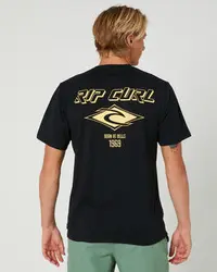 男性用Tシャツ,夏用のトレンディな黒と黄色の男性用Tシャツ,rip curlグラフィックの女性用スポーツシャツ