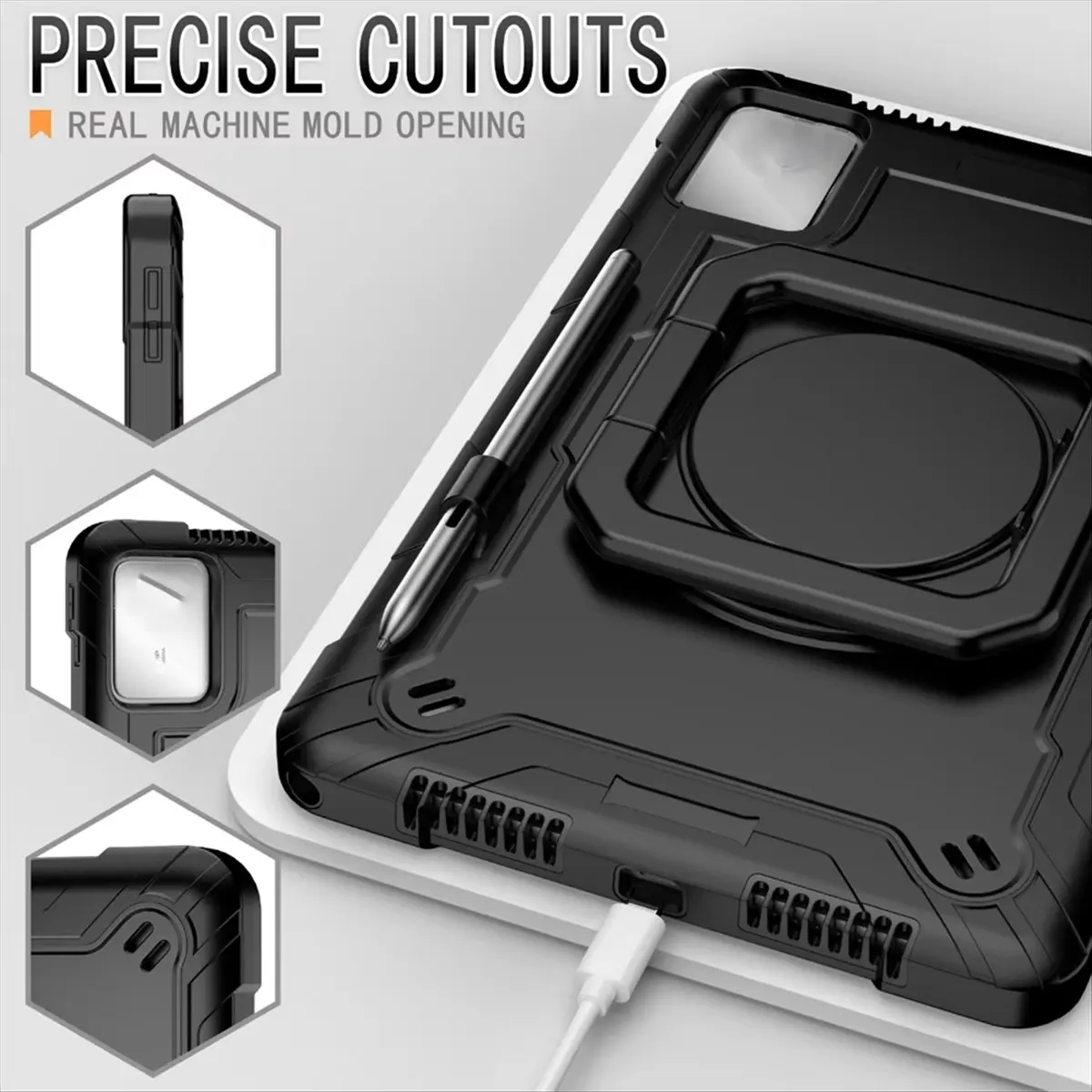 

*X07A Новый чехол для планшета Lenovo Tab M11 TB331FC Pad 11 дюймов 2024 Поворотный кронштейн с ручкой и плечевым ремнем Чехол черный