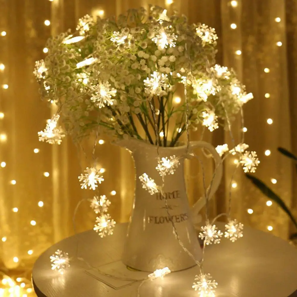 Guirnalda de luces LED de copos de nieve de 3M, decoración de Feliz Navidad, árbol de navidad, regalos de Año Nuevo Natal, 2023