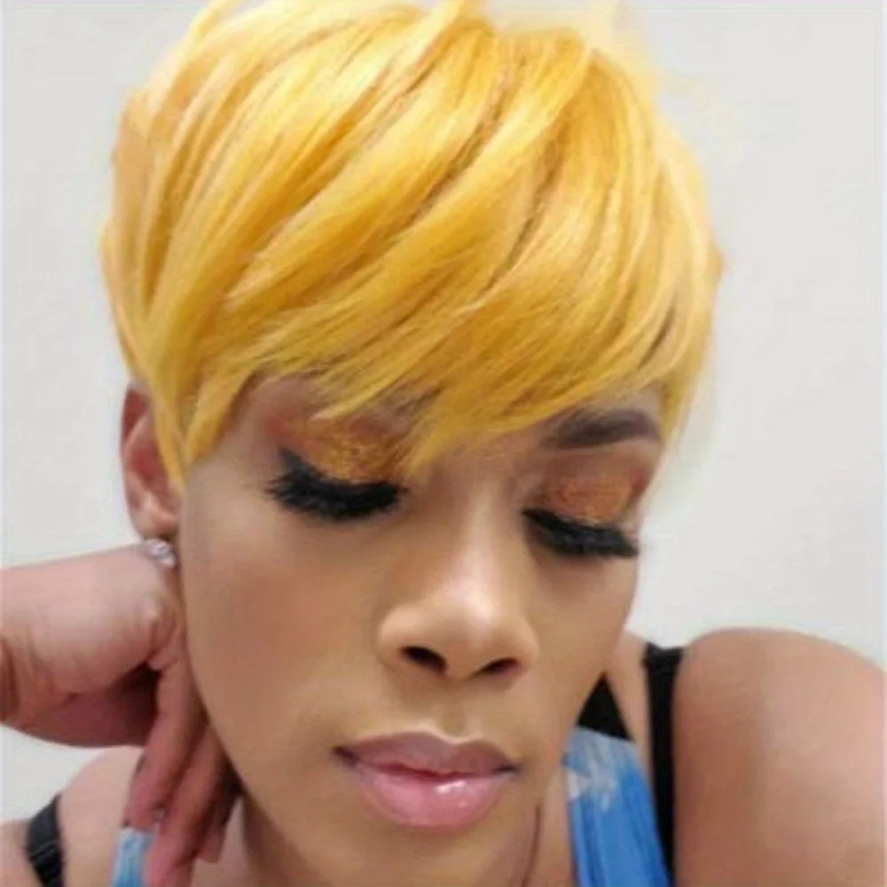 

Synthetic Straight Wig Short Hair Wigs For Black Women Short Synthetic Wigs With Bangs Short Pixie Cut Wig