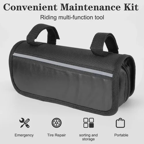 Imagen 2 del producto Kits de bolsa de herramientas de reparación de bicicletas, herramienta multifuncional para exteriores, bomba de bicicleta, juego de parches para neumáticos, llave hexagonal, parche para neumáticos de ciclismo
