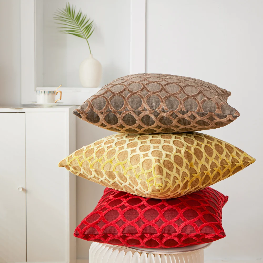 45x45cm New Figure Eight-shaped Chenille Pillow Case Sofa Jacquard Cushion Cover Simple Geometry Home Decorative Pillow Cover