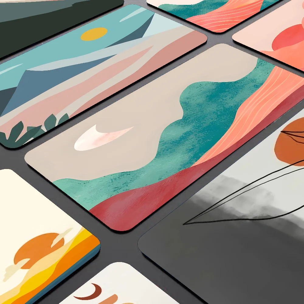 

Abstract Sun Moon Painting Funny Unique Desktop Pad Game Mousepad Size For Large Edge Locking Game Keyboard Pad