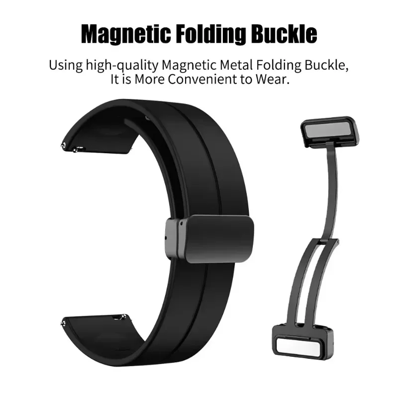 20mm 22mm Soft Silicone Strap for Garmin Active 5 Vivoactive 5 Magnetic Bracelet Wristband Garmin Forerunner 55 965 265 165 Band