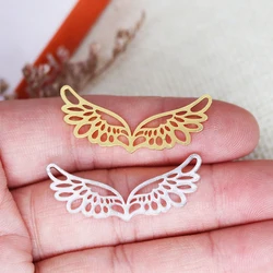 5PCS Angel Wings Pendant DIY Stainless Steel Gift For Women Men Charm Pendant For Bracelet Jewelry Findings