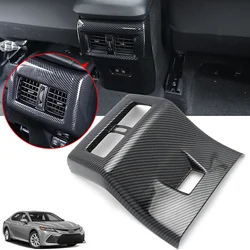 Carbon Fiber Style Interior Rear AC Air Outlet Vent Cover Molding Trims For Toyota Camry XV70 2018 2019 2020 2021 2022 2023