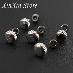 Silver NH35 Watch Parts Log S Watch Crown Engraved Signed 'S' fits NH34 NH35 NH36 NH38 Movement Lnclude Crown Tube Stem Screw-in