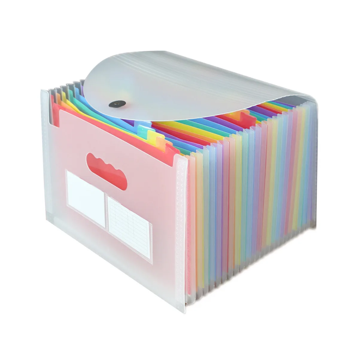 

Transparent Folder Lightweight Plastic Buckle 12 Pockets Accordion Document Organizer Folder for Home Office