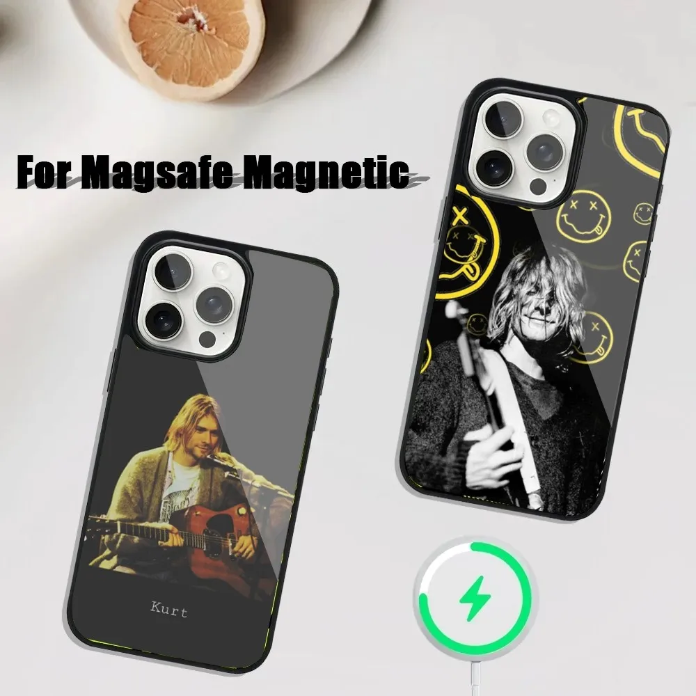 Band K-Kurt C-Cobain Phone Case For iPhone 16,15,14,13,12,11,Plus,Pro,Max Mini Magsafe Magnetic Wireless Charging