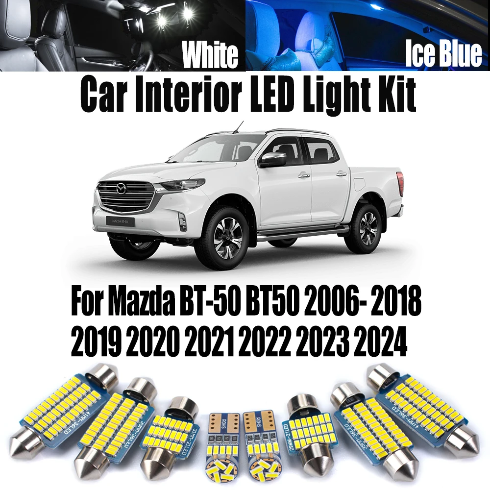 Car LED Interior Number Plate Light Kit Canbus Reading Dome Bulbs For Mazda BT-50 BT50 2006- 2018 2019 2020 2021 2022 2023 2024