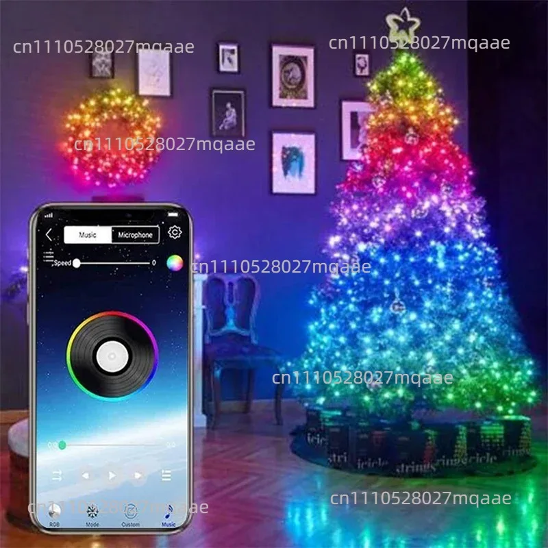 for 20M Bluetooth Neon Lights 16 Million Colors RGB Copper Wire String Waterproof LED Fairy Lights Bluetooth App Control
