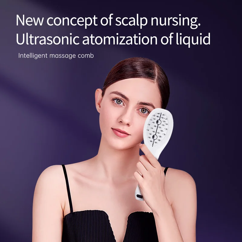 Scalp Massager Brush Head Massager Purple Ion Ems Vibration Atomized Red Light Blue Light Skin Applicator for Hair Care