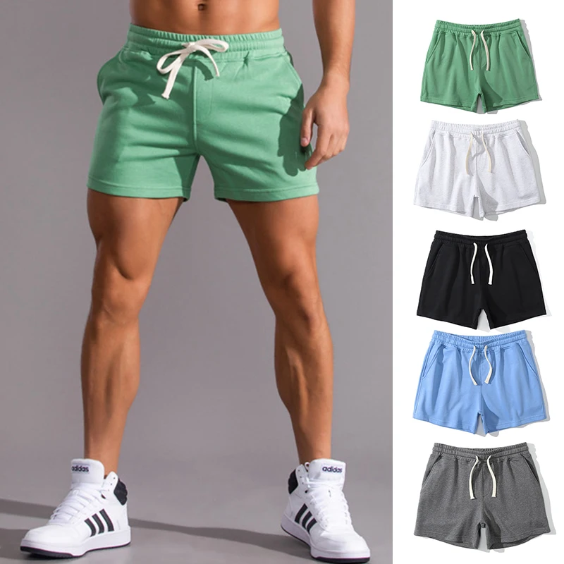 Pantalones cortos informales de verano para hombre, Bermudas transpirables de 100% algodón para la playa, cómodos, para Fitness, baloncesto y