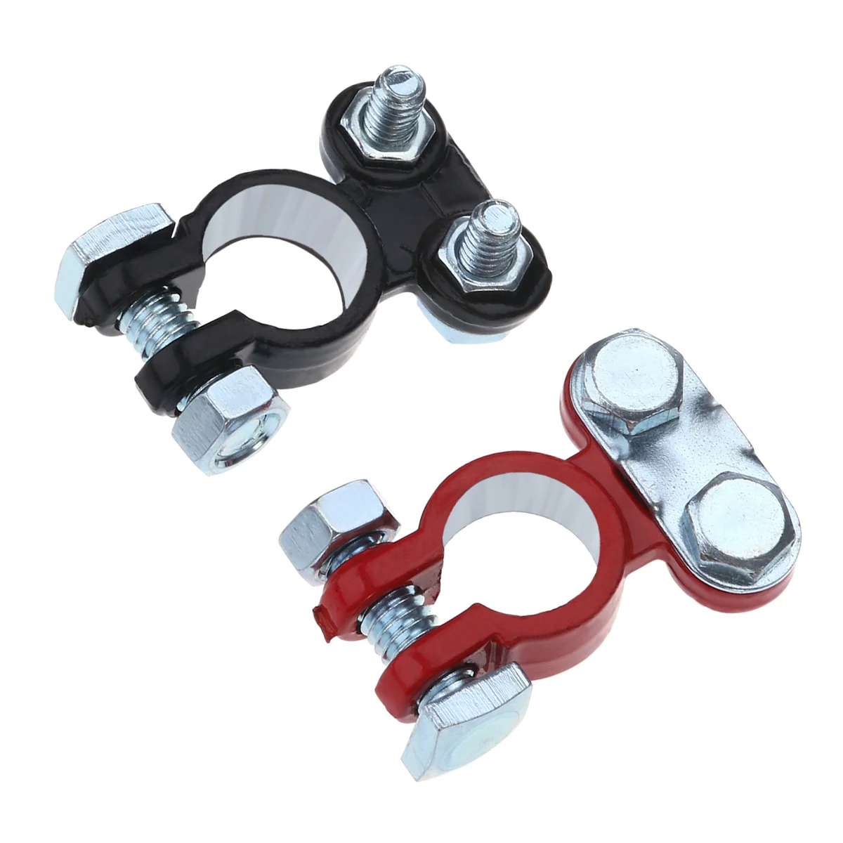 2 peças terminais de carro termina liga de zinco vermelho branco substituição durável para cabo terminal de conexão de cabo automotivo