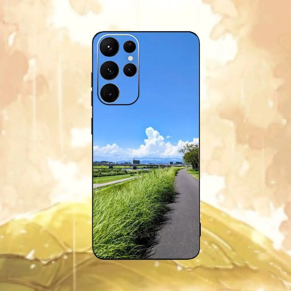 حافظة هاتف الطريق لهاتف سامسونج S25,24,21,22,23,30,Ultra,20,Plus,Fe,Lite,Note غطاء أسود ناعم #4