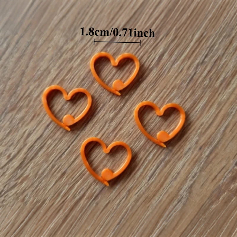 Niedliche Herz-Maschenmarkierer Kratzfreie Verschluss-Häkelmarkierer Langlebige Plastik-Stricknadelclips für DIY-Handwerk Nähwerkzeuge – Detail 4